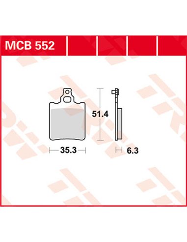 Pastillas de freno metal sinterizado SV TRW MCB552