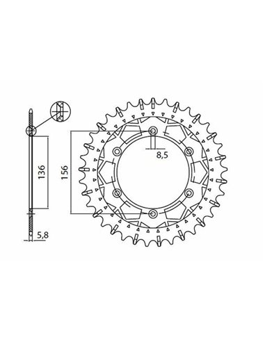 Coronas de acero inoxidable Works Z SUNSTAR SPROCKETS 8-3631-48