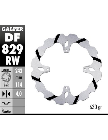 BRAKE ROTOR FIXED WAVE GROOVED GALFER DF829RW