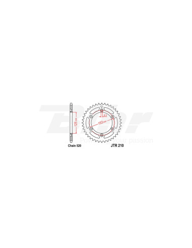 Couronne en acier JT 210 avec 51 dents