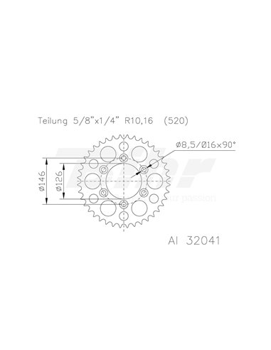 Couronne aluminium ESJOT 51-32041-48 dents