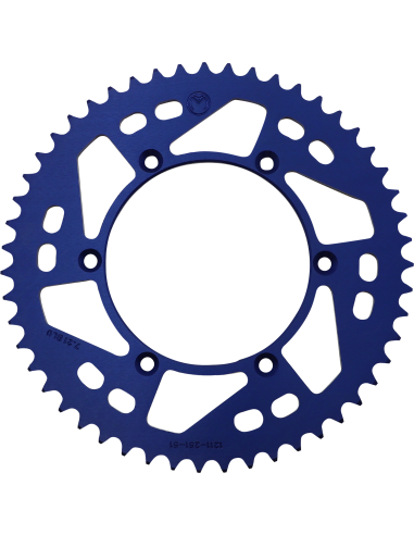 Yam 51T Blue Moose Racing Aluminum rear sprocket Hp 1211-251-51-12