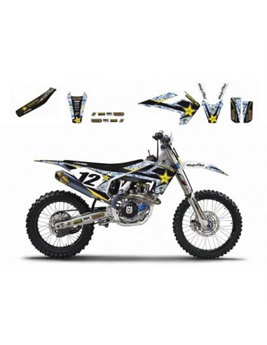 Kit de adesivos com capa de assento Rockstar tc / fc / fe Blackbird Racing 8612l