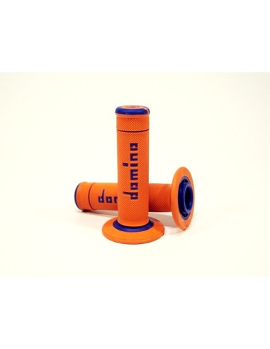 Poignées MotoCross Enduro Domino Dual Compound Orange Blue