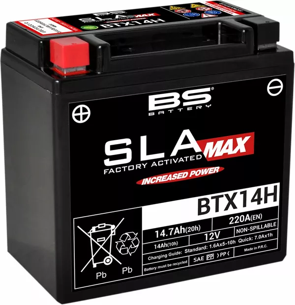 Batería AGM activada de fábrica SLA MAX libre de mantenimiento [60873] BS BATTERY 300887