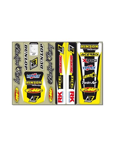 Kit d'adhesius amb logotip estàndard Yellow Blackbird Racing 5327