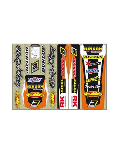 Decal Logo Kit Or Blackbird Racing 5525