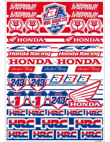 Kit de adhesivos con el logotipo de Honda Gariboldi Blackbird Racing 5076G1