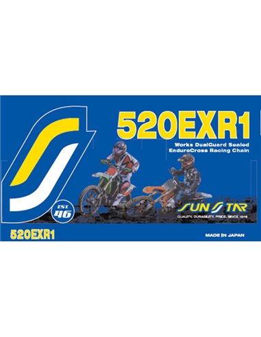 Cadena 520 EXR 1 Works Endurocross con retenes SUNSTAR SPROCKETS SS520EXR1-118G