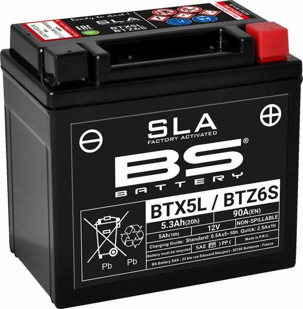 Baterías SLA AGM activadas de fábrica y sin mantenimiento BS BATTERY 300670