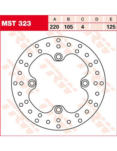 Disco de freno fijo redondo 220-250 mm TRW MST323