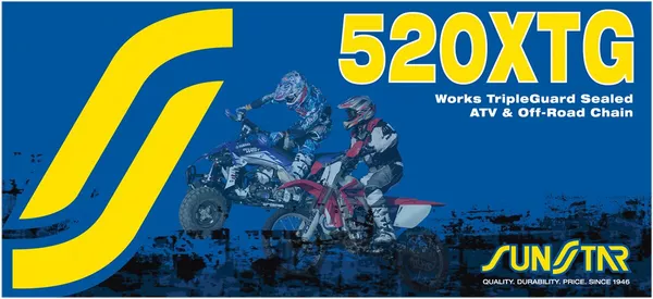 Cadena 520 XTG Works Tripleguard con retenes para ATV y Offroad SUNSTAR SPROCKETS SS520XTG-112G