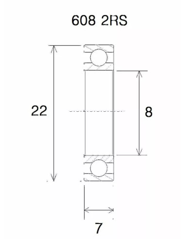 Rodamiento B3 BLACK BEARING UB-608-B3