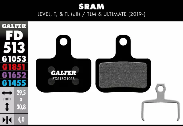 Pastillas de freno G1053 estándar GALFER FD513G1053