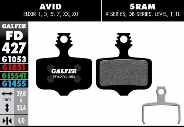 Pastillas de freno G1053 estándar GALFER FD427G1053