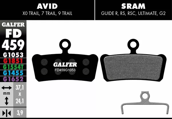 Pastillas de freno G1053 estándar GALFER FD459G1053