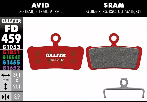 Pastillas de freno G1851 Advanced GALFER FD459G1851