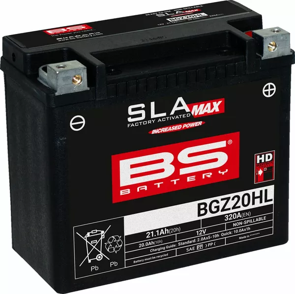 Batería AGM activada de fábrica SLA MAX libre de mantenimiento BS BATTERY 300934