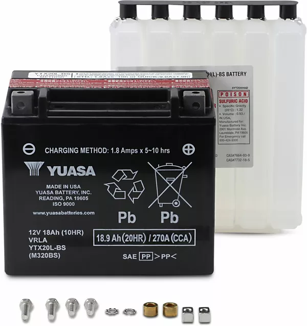 Baterías sin mantenimiento AGM YUASA YTX20L-BS(CP)