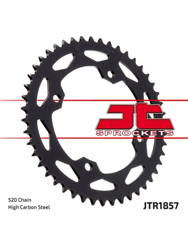 Corona endurecida por inducción con acabado cincado negro JT SPROCKETS JTR1857.38ZBK