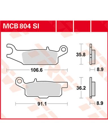 Pastillas de freno sinterizadas offroad serie SI TRW MCB804SI