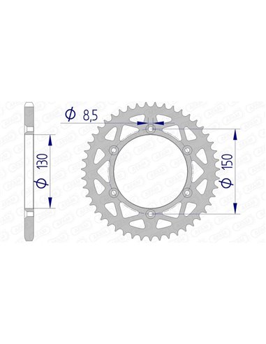 Corona AFAM aluminio 13323 - Paso 520 13323N-48