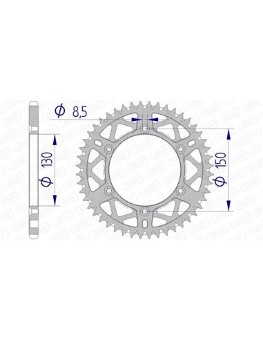 Corona AFAM aluminio ultraligera autolimpiable 13323 - Paso 520 13323+49