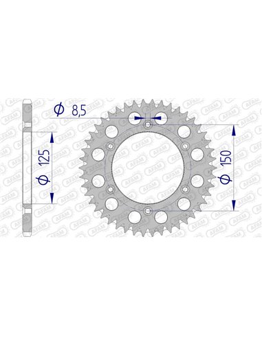 Corona AFAM aluminio ultraligera autolimpiable 72304 - Paso 520 72304+46