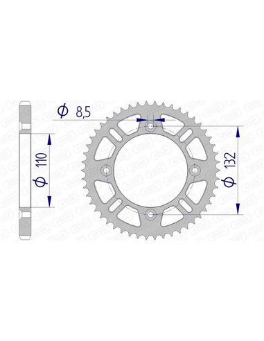 Corona AFAM aluminio 72102 - Paso 428 72102N-46