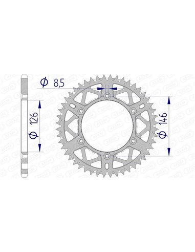 Corona AFAM aluminio ultraligera autolimpiable 15203 - Paso 520 15203+50