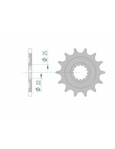 Piñón AFAM acero autolimpiable 27502 - Paso 520 27502+13