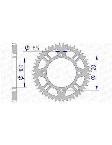 Corona AFAM aluminio ultraligera autolimpiable 15104 - Paso 428 15104+47