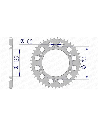 Corona AFAM aluminio ultraligera 11212 - Paso 520 11212N-42