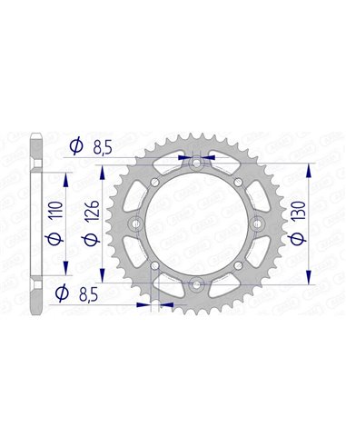 Corona AFAM aluminio ultraligera autolimpiable 17107 - Paso 420 17107N-47