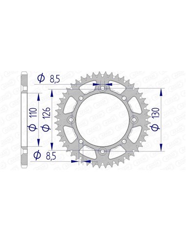 Corona AFAM aluminio ultraligera autolimpiable 17107 - Paso 420 17107+47