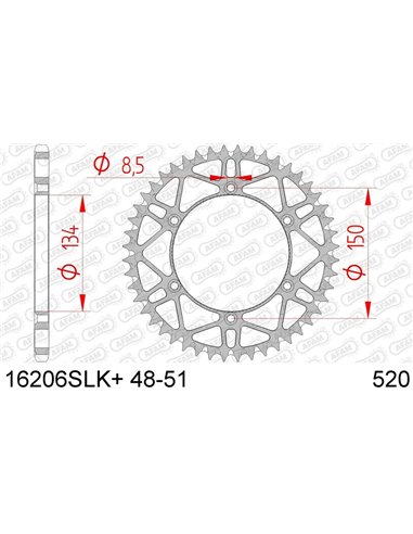 Corona AFAM acero autolimpiable 16206 - Paso 520 16206SLK+48