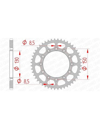 Corona AFAM acero autolimpiable 12323 - Paso 520 12323SLK+47