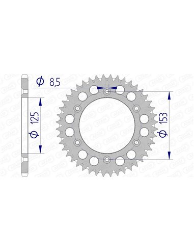 Corona AFAM aluminio ultraligera 11212 - Paso 520 11212+45