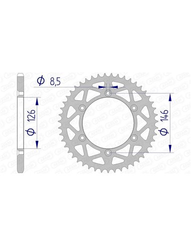 Corona AFAM aluminio 15203 - Paso 520 15203N-51