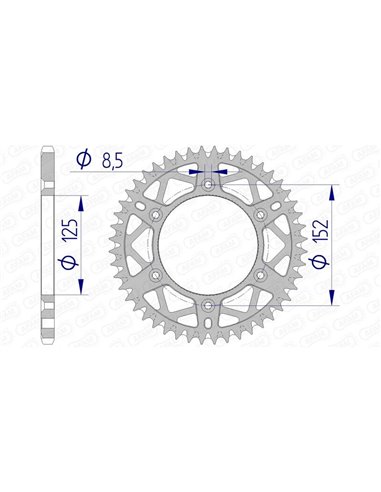 Corona AFAM aluminio ultraligera autolimpiable 39300 - Paso 520 39300+48