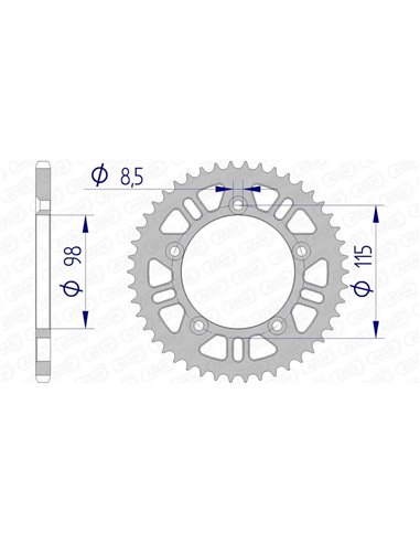 Corona AFAM aluminio 72101 - Paso 420 72101N-46