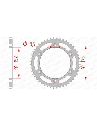 Corona AFAM acero estándar 12508 - Paso 520 12508-48