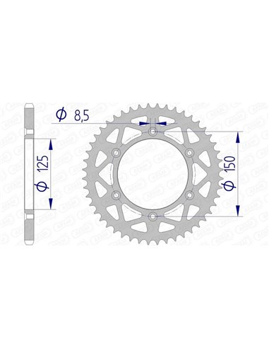 Corona AFAM aluminio 72304 - Paso 520 72304N-47