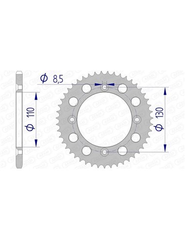 Corona AFAM aluminio ultraligera 11104 - Paso 420 11104N-49