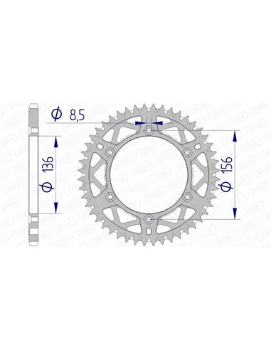 Corona AFAM aluminio ultraligera autolimpiable 15206 - Paso 520 15206+48