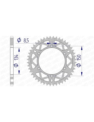 Corona AFAM aluminio ultraligera autolimpiable 17206 - Paso 520 17206+52