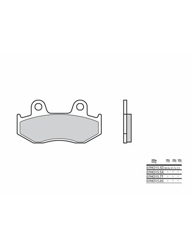 Pastillas de freno sinterizadas de competición Brembo 07HO15SX 07HO15SX