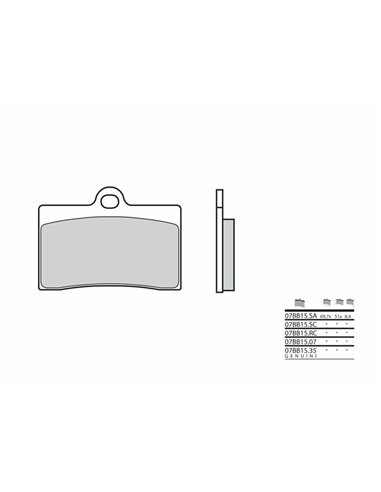 Pastillas de freno sinterizadas de competición Brembo 07BB15RC 07BB15RC