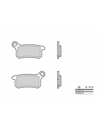 Pastillas de freno sinterizadas Brembo 07GR69SD 07GR69SD