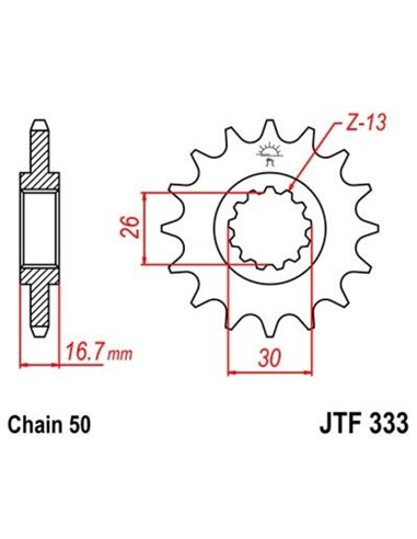 Piñón con goma anti-ruido JT SPROCKETS acero 333 - 530 JTF333.16RB